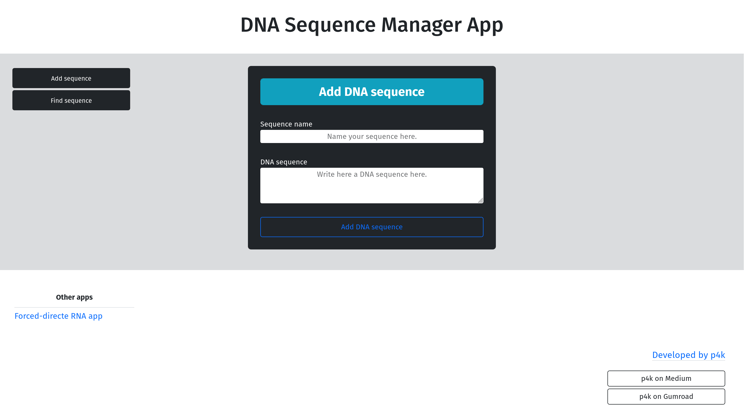 django web application about dna and rna sequences and forced-directed rna secondary structure