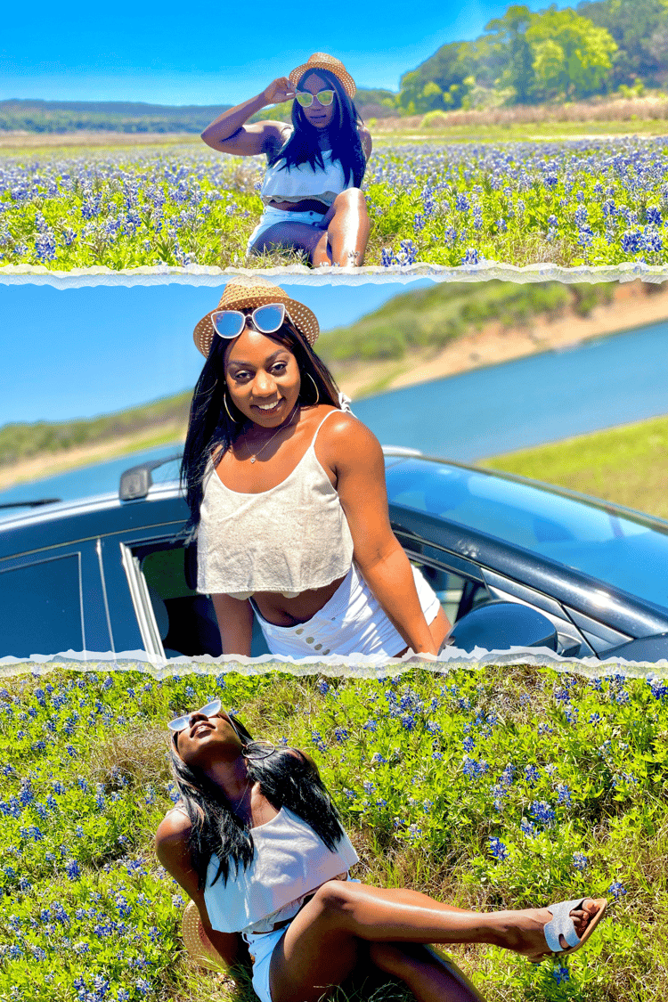 Black Girl Texas Bluebonnets