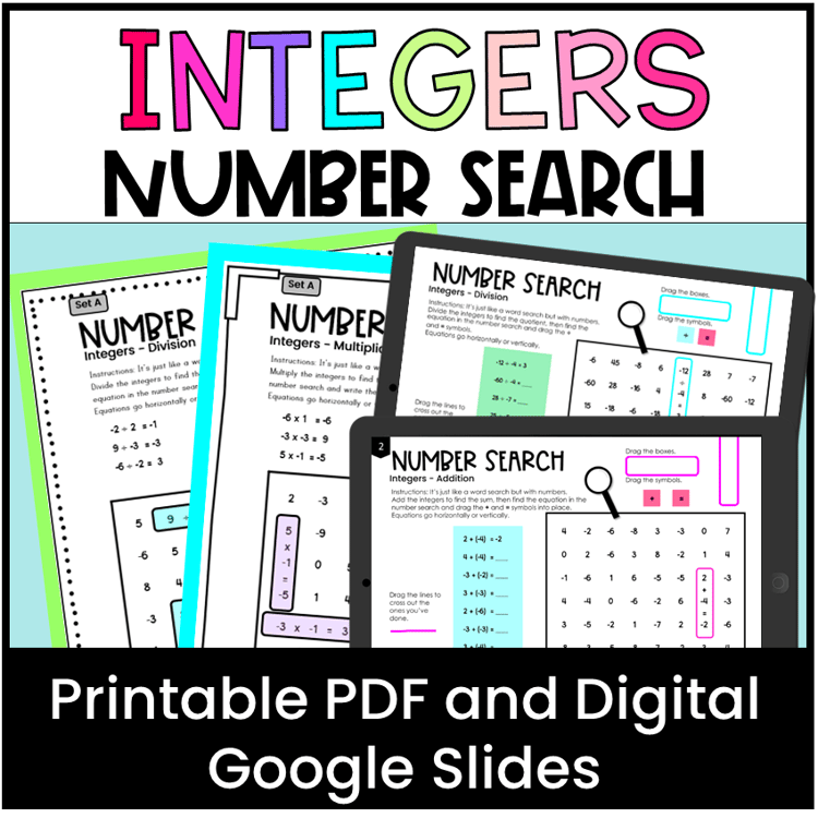 A digital and printable number search for finding integer equations.