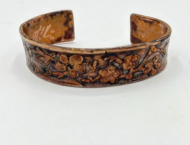 Cherry blossom copper bracelet