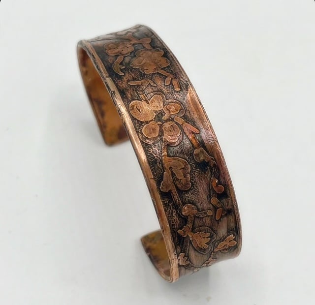 cherry blossom copper cuff