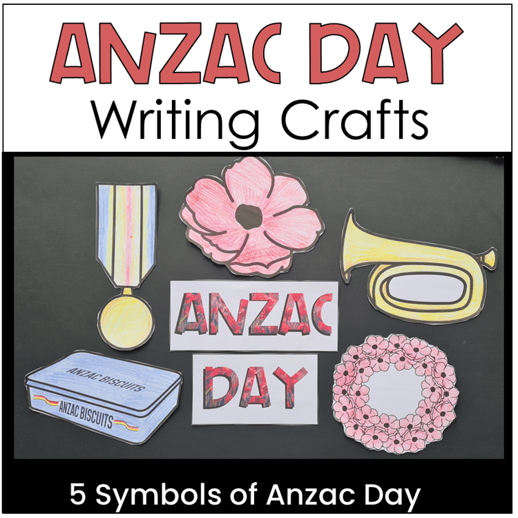 Five writing crafts to write about Anzac Day and make a classroom display.