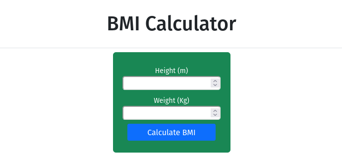 django web application to calculate the body mass index