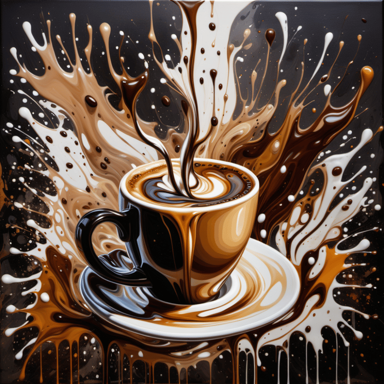 coffee art commercial use abstract art