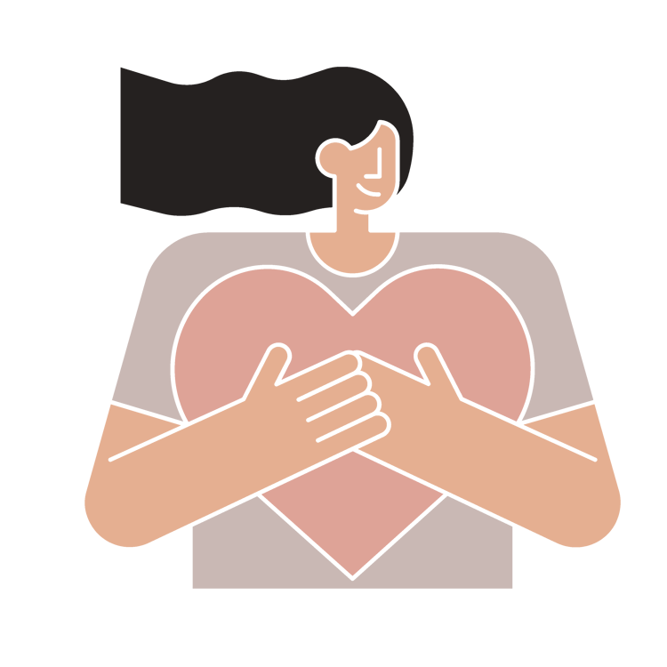 illustration heart and woman