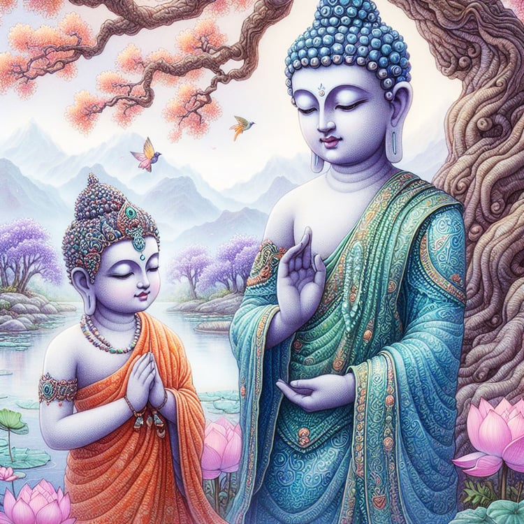 Buddha, buddhism, budhist, Spiritual, Monasteries, Temples, Lotus Flowers, fantasy, wallpapers, prays,meditates, meditation, Buddha children, lakes, forest, mountains, trees