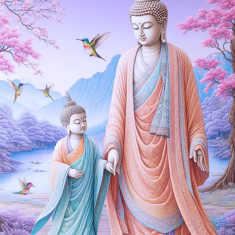 Buddha, buddhism, budhist, Spiritual, Monasteries, Temples, Lotus Flowers, fantasy, wallpapers, prays,meditates, meditation, Buddha children, lakes, forest, mountains, trees
