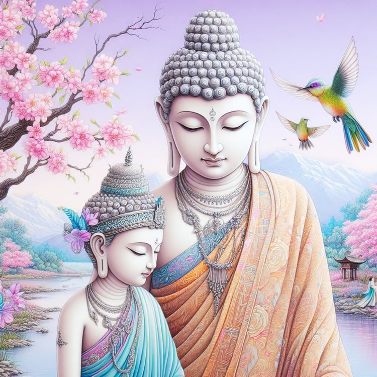 Buddha, buddhism, budhist, Spiritual, Monasteries, Temples, Lotus Flowers, fantasy, wallpapers, prays,meditates, meditation, Buddha children, lakes, forest, mountains, trees