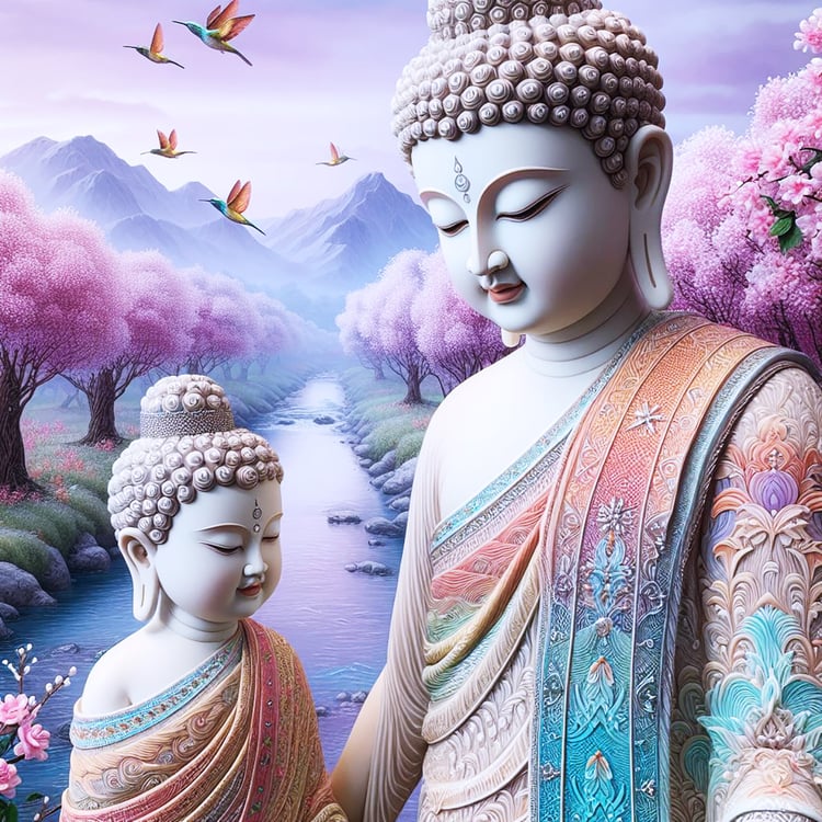 Buddha, buddhism, budhist, Spiritual, Monasteries, Temples, Lotus Flowers, fantasy, wallpapers, prays,meditates, meditation, Buddha children, lakes, forest, mountains, trees
