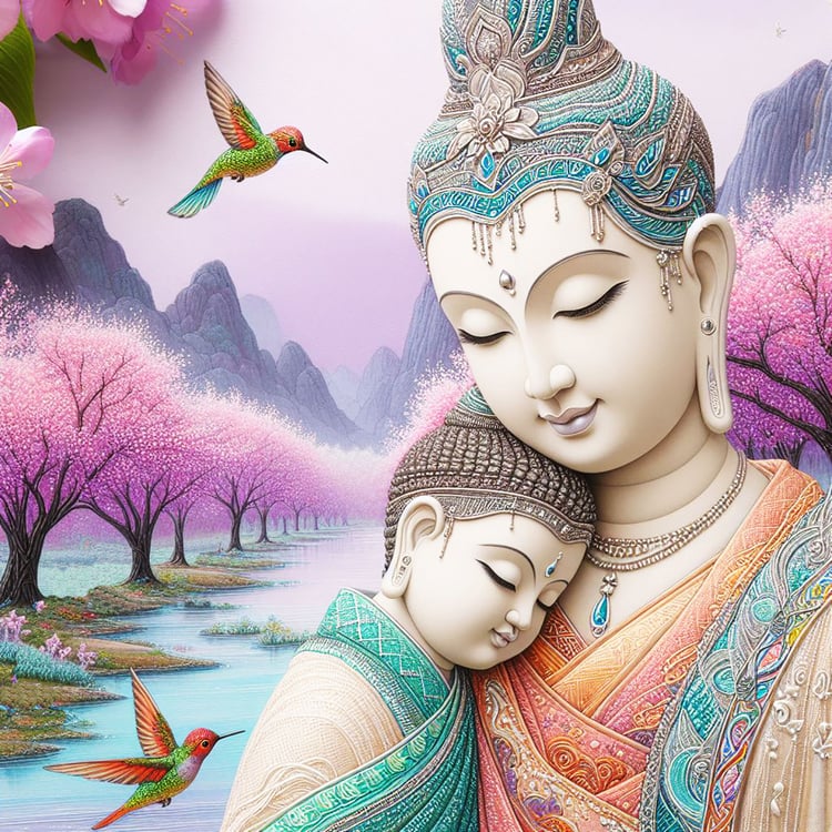 .Buddha, buddhism, budhist, Spiritual, Monasteries, Temples, Lotus Flowers, fantasy, wallpapers, prays,meditates, meditation, Buddha children, lakes, forest, mountains, trees