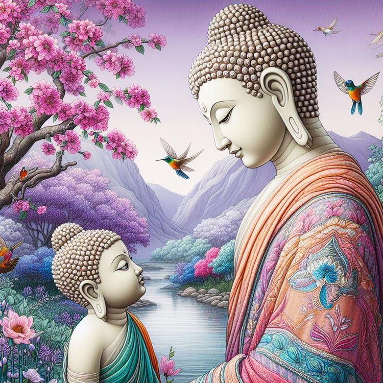 Buddha, buddhism, budhist, Spiritual, Monasteries, Temples, Lotus Flowers, fantasy, wallpapers, prays,meditates, meditation, Buddha children, lakes, forest, mountains, trees