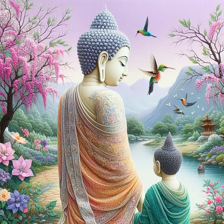 Buddha, buddhism, budhist, Spiritual, Monasteries, Temples, Lotus Flowers, fantasy, wallpapers, prays,meditates, meditation, Buddha children, lakes, forest, mountains, trees