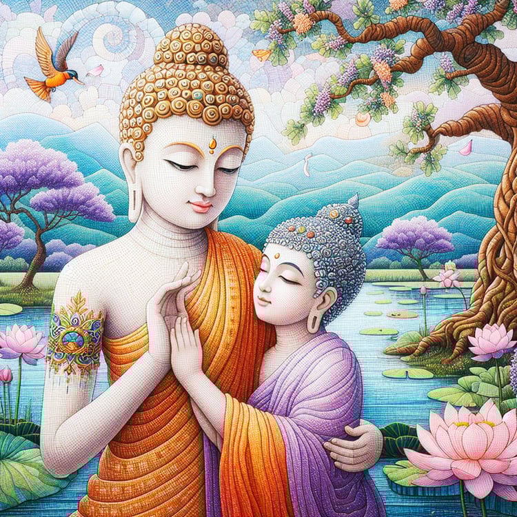 Buddha, buddhism, budhist, Spiritual, Monasteries, Temples, Lotus Flowers, fantasy, wallpapers, prays,meditates, meditation, Buddha children, lakes, forest, mountains, trees