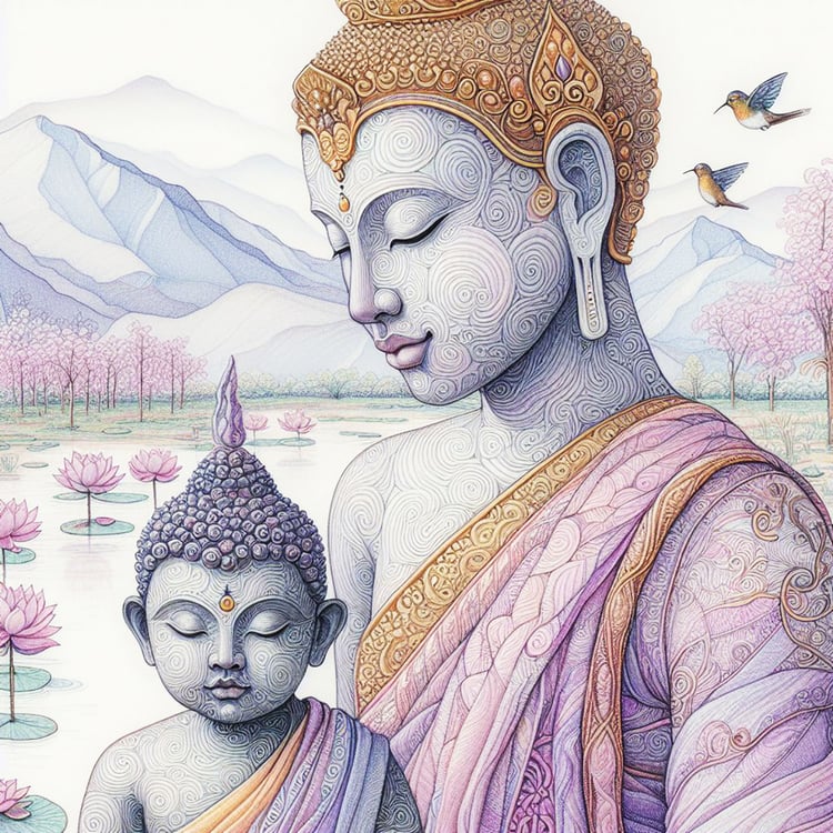 Buddha, buddhism, budhist, Spiritual, Monasteries, Temples, Lotus Flowers, fantasy, wallpapers, prays,meditates, meditation, Buddha children, lakes, forest, mountains, trees