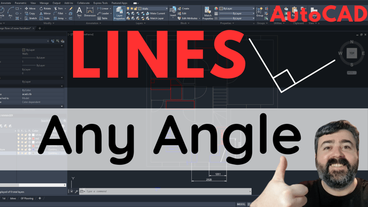 How to Draw Straight Lines in AutoCAD at any angle