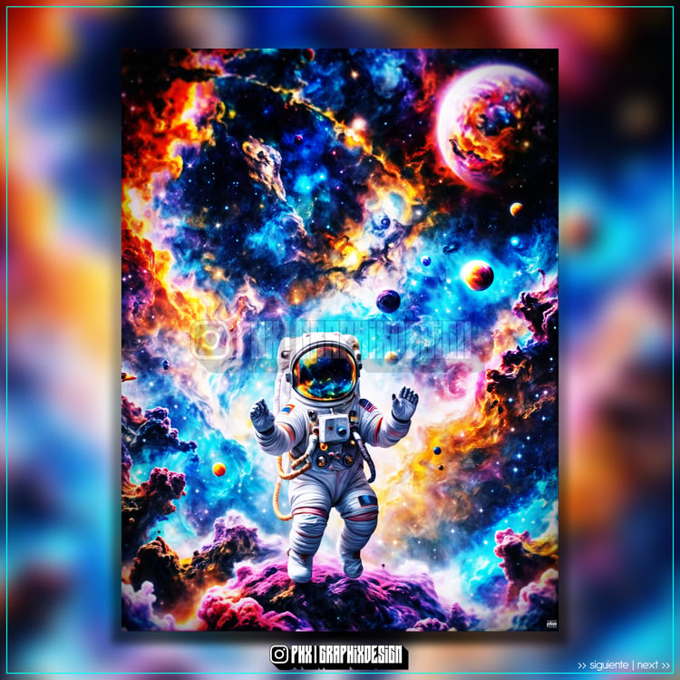 Transport yourself through a Cosmic Journey of Wonder and Mystery, shining amidst Vivid Colors, and let yourself flow among Intrepid Galaxies and Magical Nebulae.