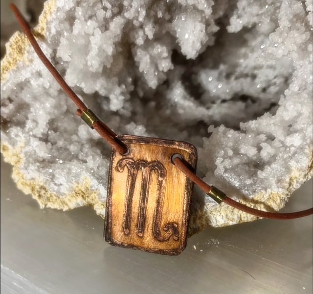 copper horoscope pendant