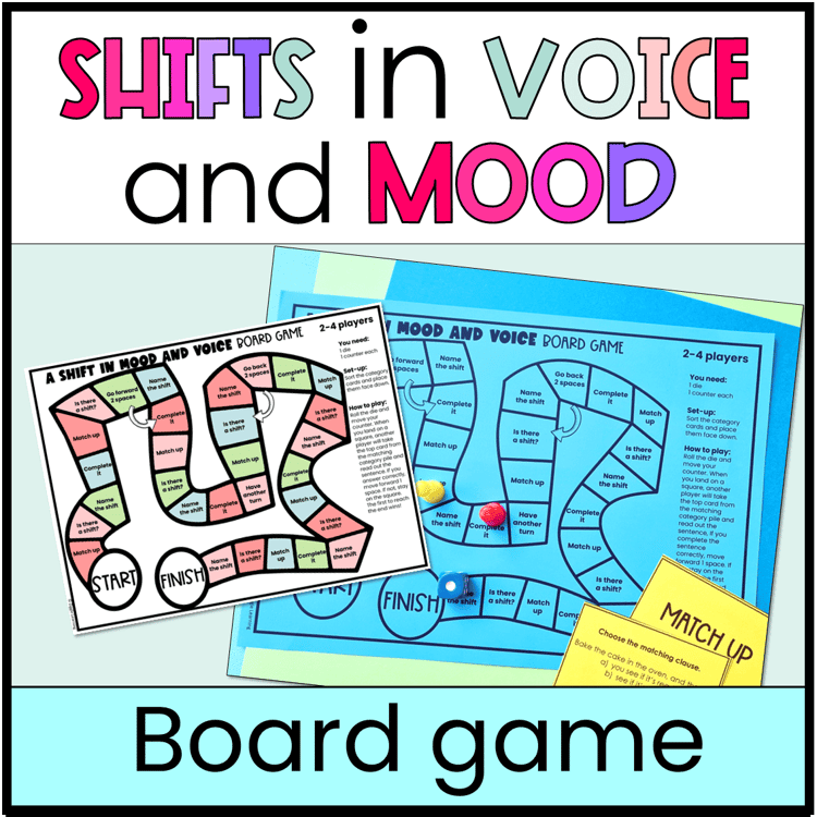 A board game for practicing shifts in voice and mood.