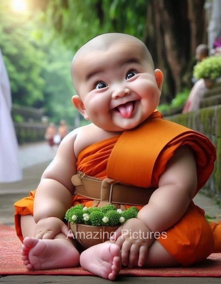 Bébé Shaolin souriant