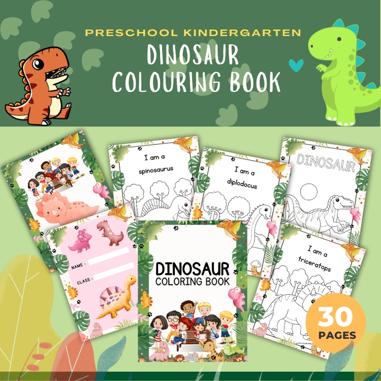 Dinosaur Coloring Book - Warong Buku