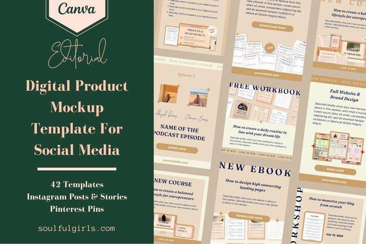 Digital Product Mockup Template For Social Media