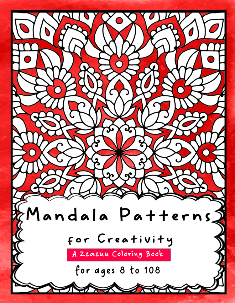 Mandala Patterns for Creativity Coloring Book, single-sided for markers, zen mindfulness, mixed media art, collage fodder