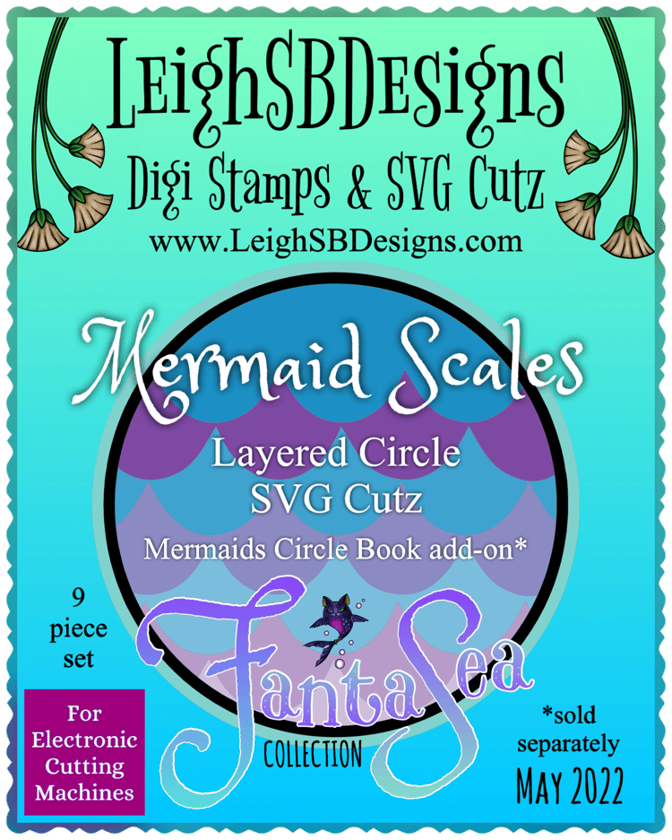 LeighSBDesigns "Mermaid Scales"  Layered Circle SVG Cutz