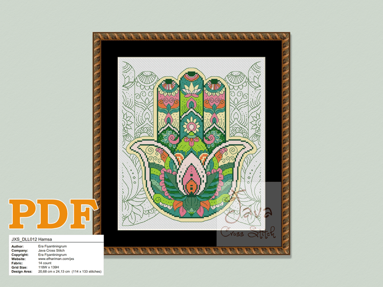 Hamsa Pattern by Java Cross Stitch