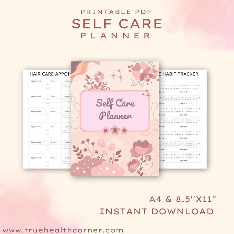 printable self care planner on display