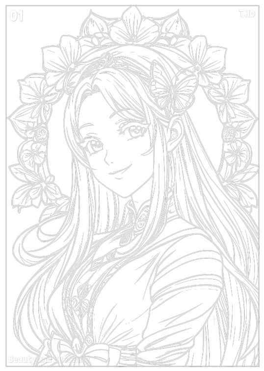 A4 An Miner Beauty & Butterfly sketch and coloring book for adults design 01