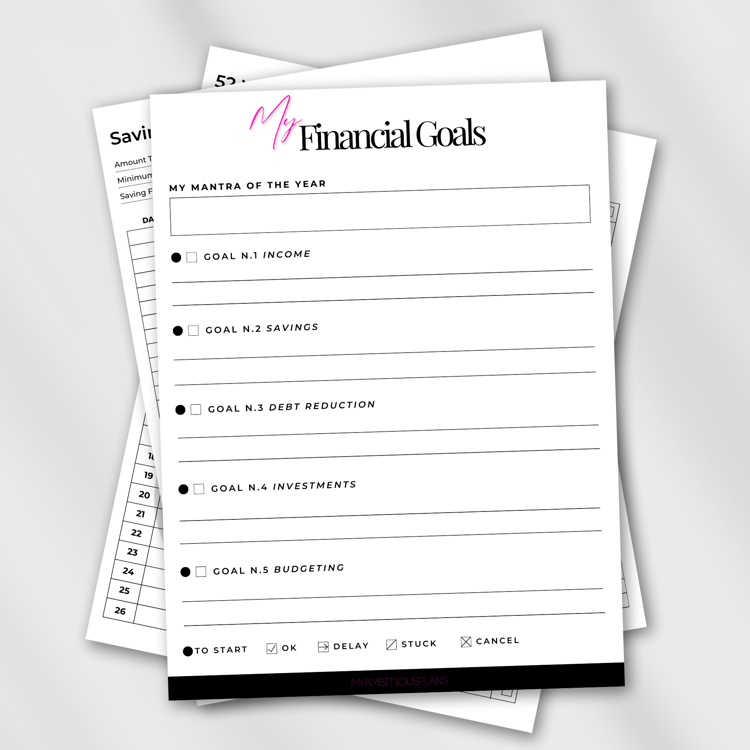 Printable Finance Goals Planner