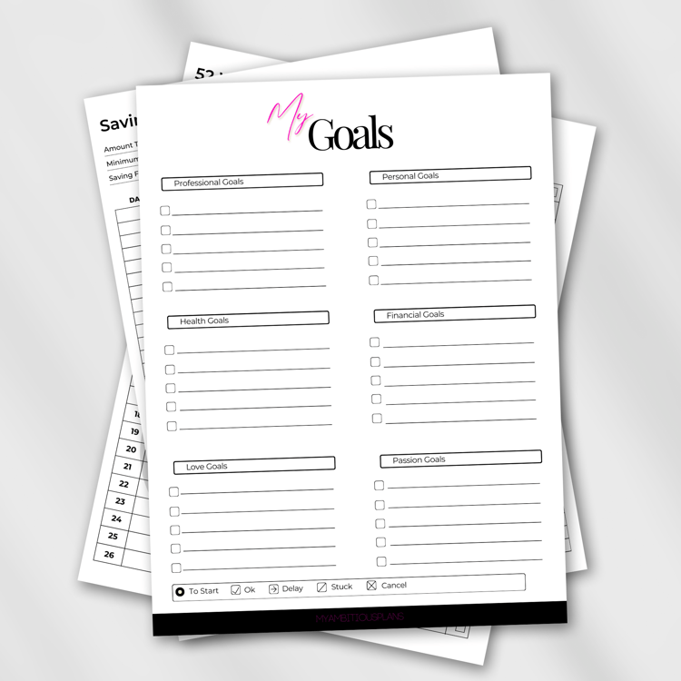 printable goals planner