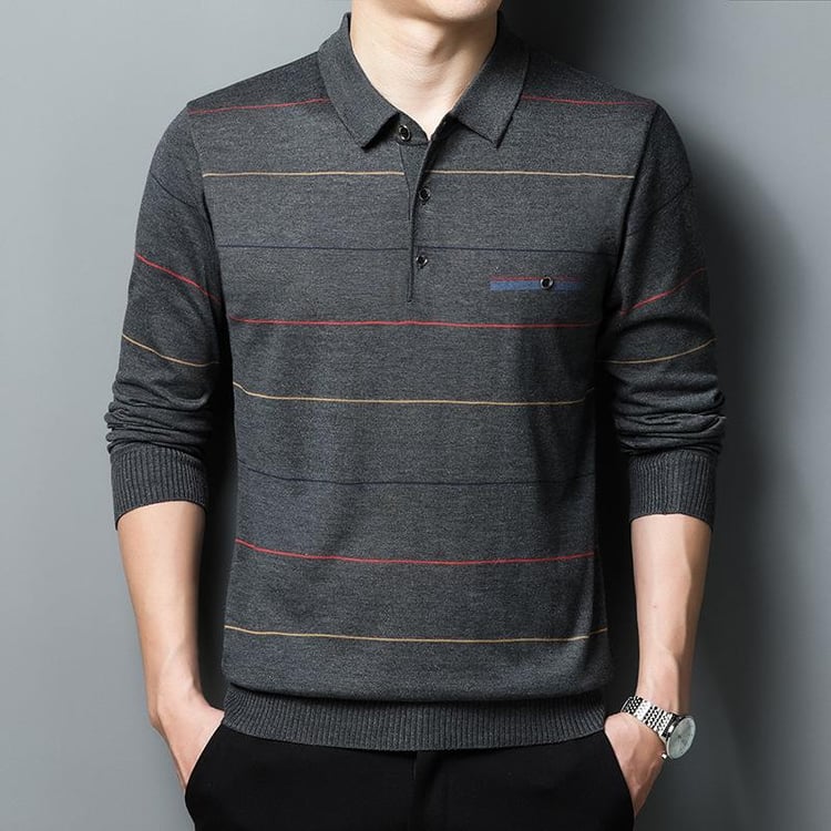 Casual Striped Polo Shirt