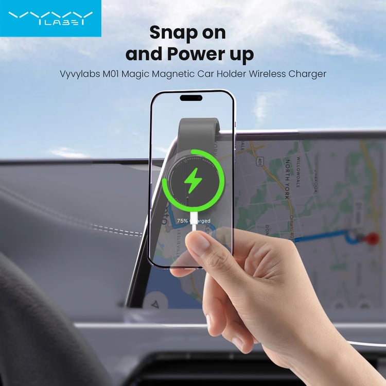 VyVylabs M01 Bendable Magnetic Car Phone Holder Wireless Charging