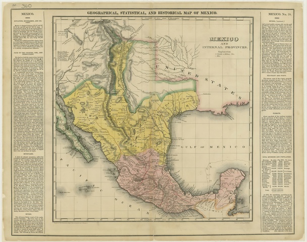 Map of Mexico and Internal Provinces 1822