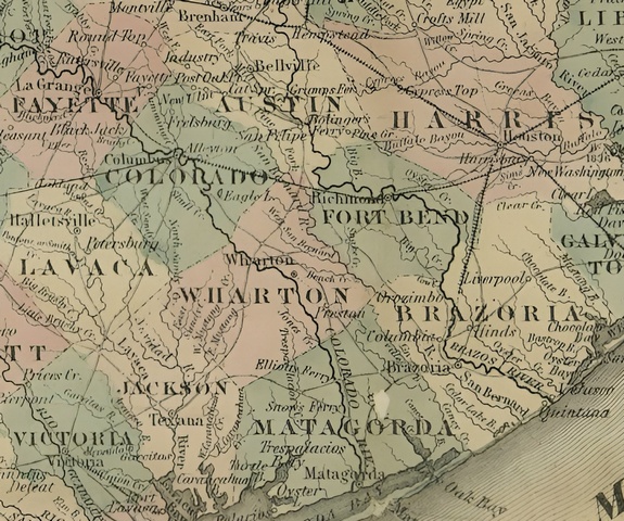 Richardsons New Map of the State of Texas 1870