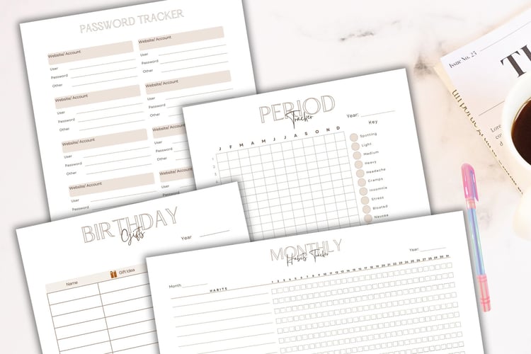 Downloadable Printable Trackers