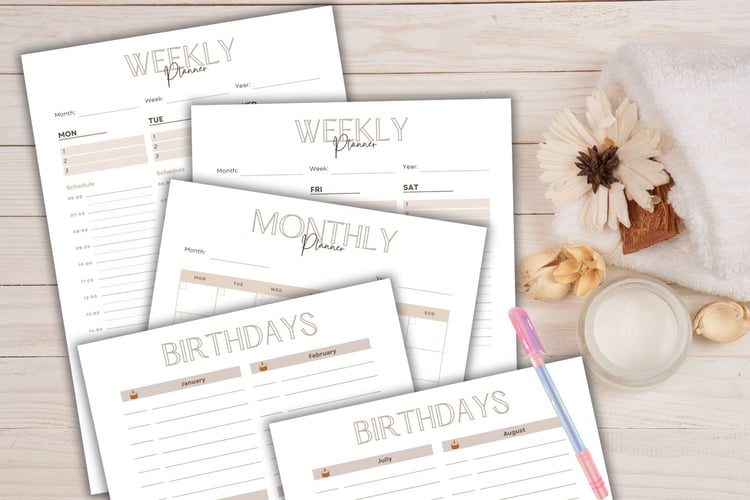 Printable planners to plan your life