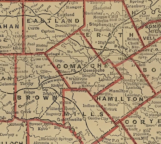 New Commercial Map of Texas 1900