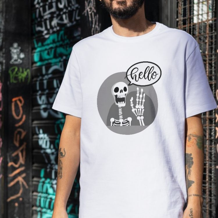 t-shirt derrochasvip skeleton