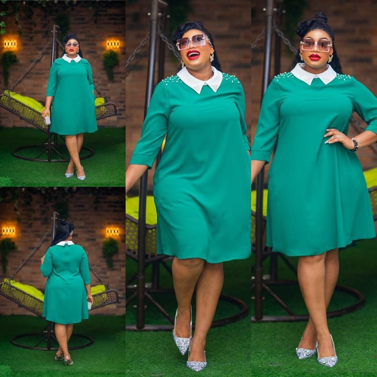 Collared Midi Baby Doll dresss