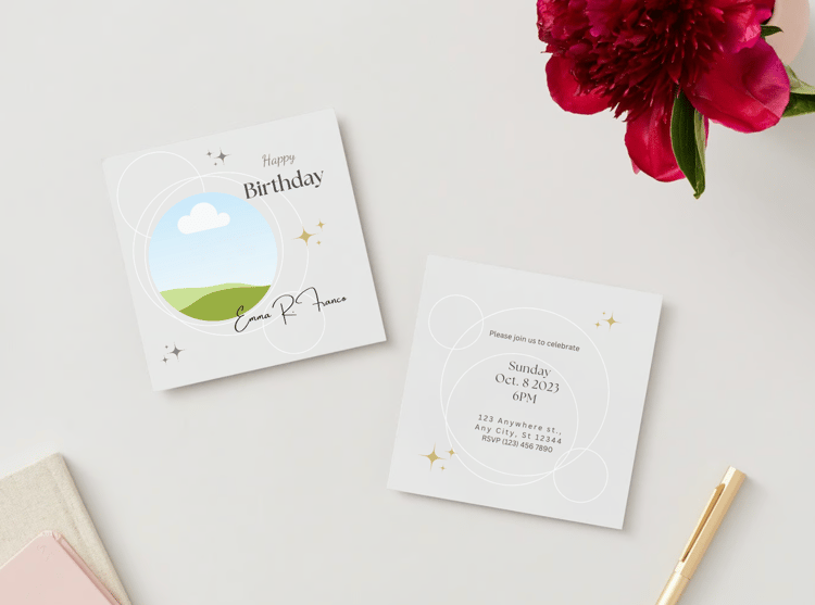 Light Grey Photo Frame Special Occasions Bundle - 10 Editable Canva Templates for Weddings, Engagements, and More. Mock invitation