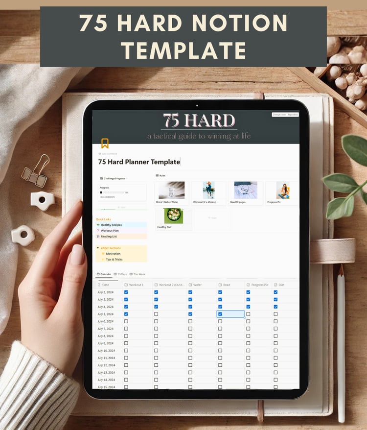 75 hard notion template