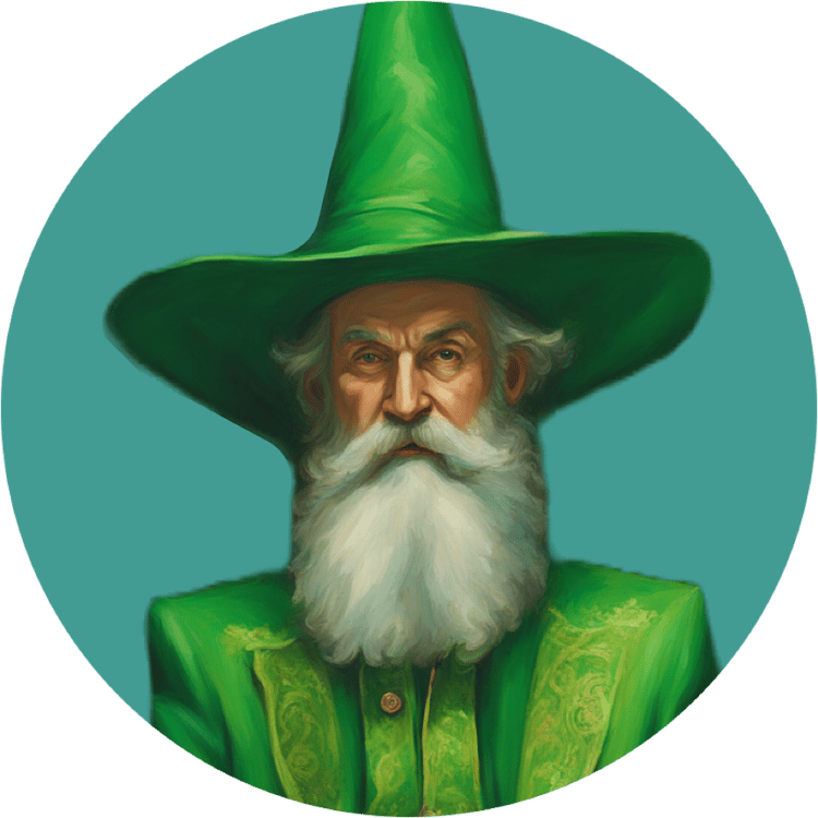 Green Personal Finance Wizard character — representing growth, wealth building, and smart money management