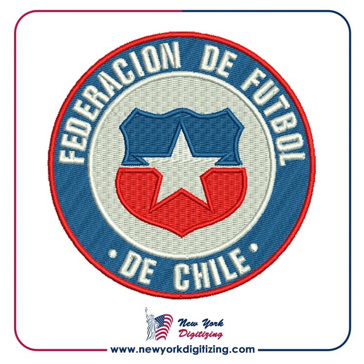 Chile Football Team Logo Embroidery Design by New York Digitizing