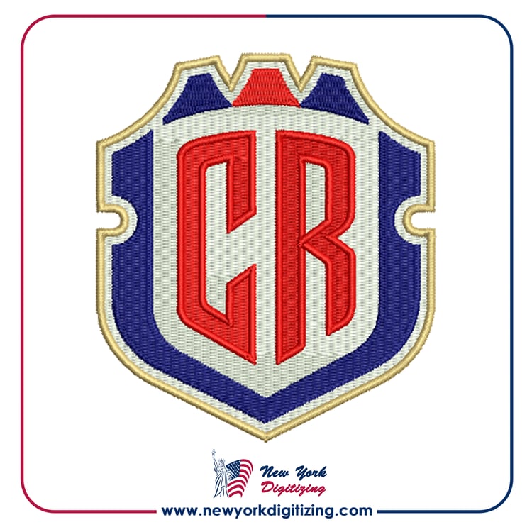 Costa Rica Football Team Logo Embroidery Design by New York Digitizing