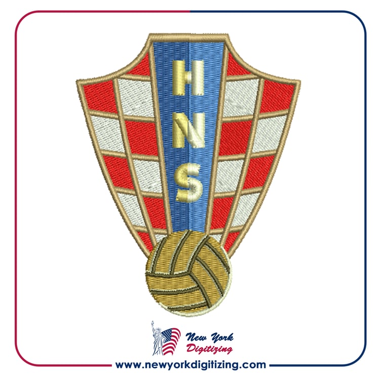 Croatia Football Team Logo Embroidery Design by New York Digitizing