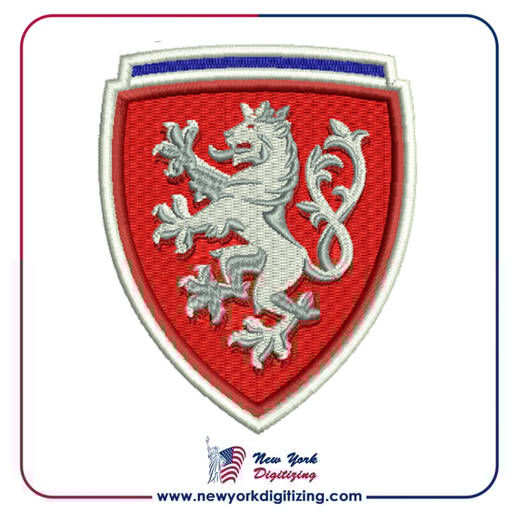 Czech Republic Football Team Logo Embroidery Design by New York Digitizing