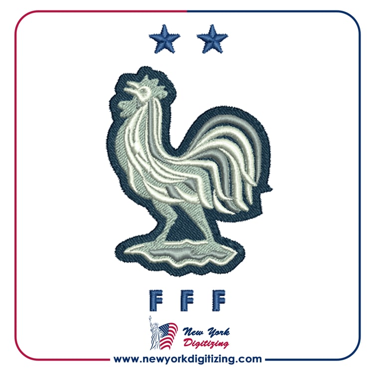 France Football Team Logo Embroidery Design by New York Digitizing