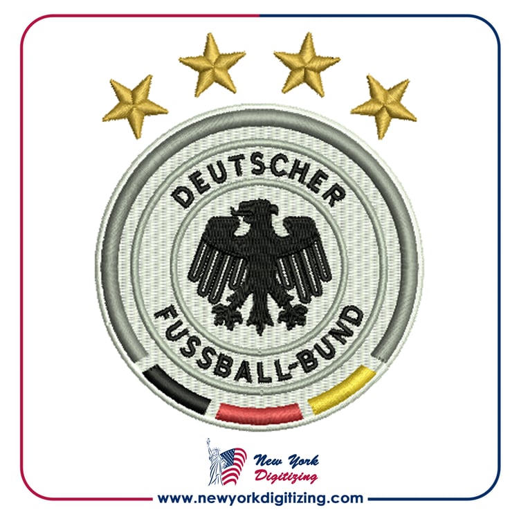 Germany Football Team Logo Embroidery Design by New York Digitizing